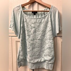 Mint lace short sleeve top